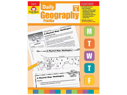 Daily Geography Practice Workbook - Gr. 5 - US 3853