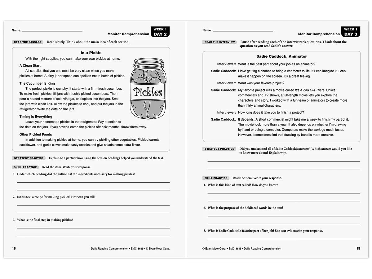 Daily Reading Comprehension Activities Workbook - Gr. 5 - US 4379