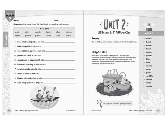 180 Days of Spelling Workbook - Gr. 3 - US 8419