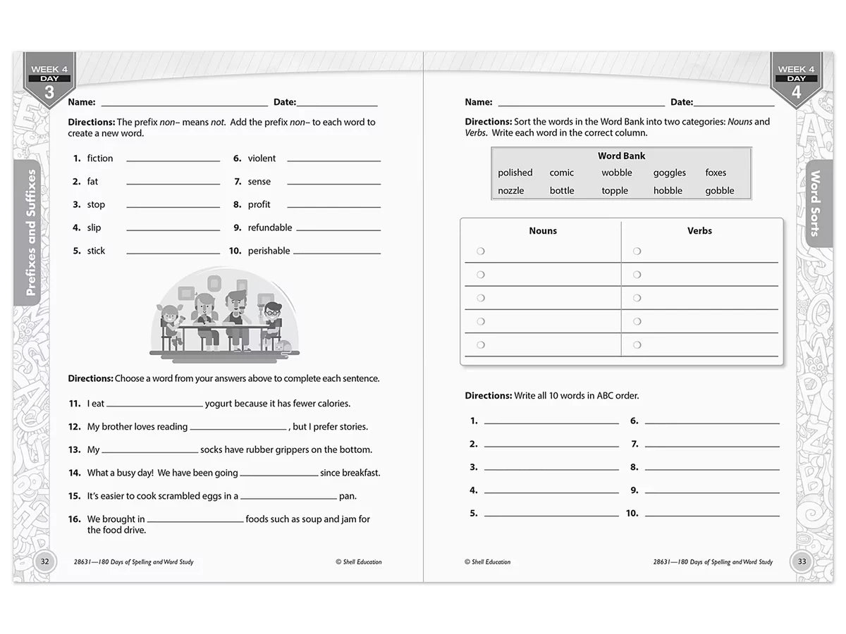 180 Days of Spelling Workbook - Gr. 3 - US 8419