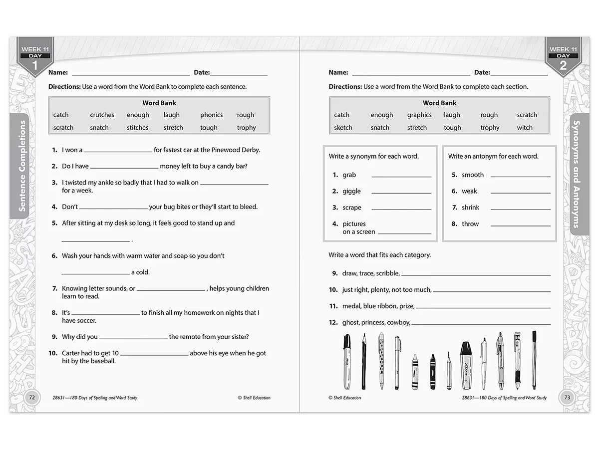 180 Days of Spelling Workbook - Gr. 3 - US 8419