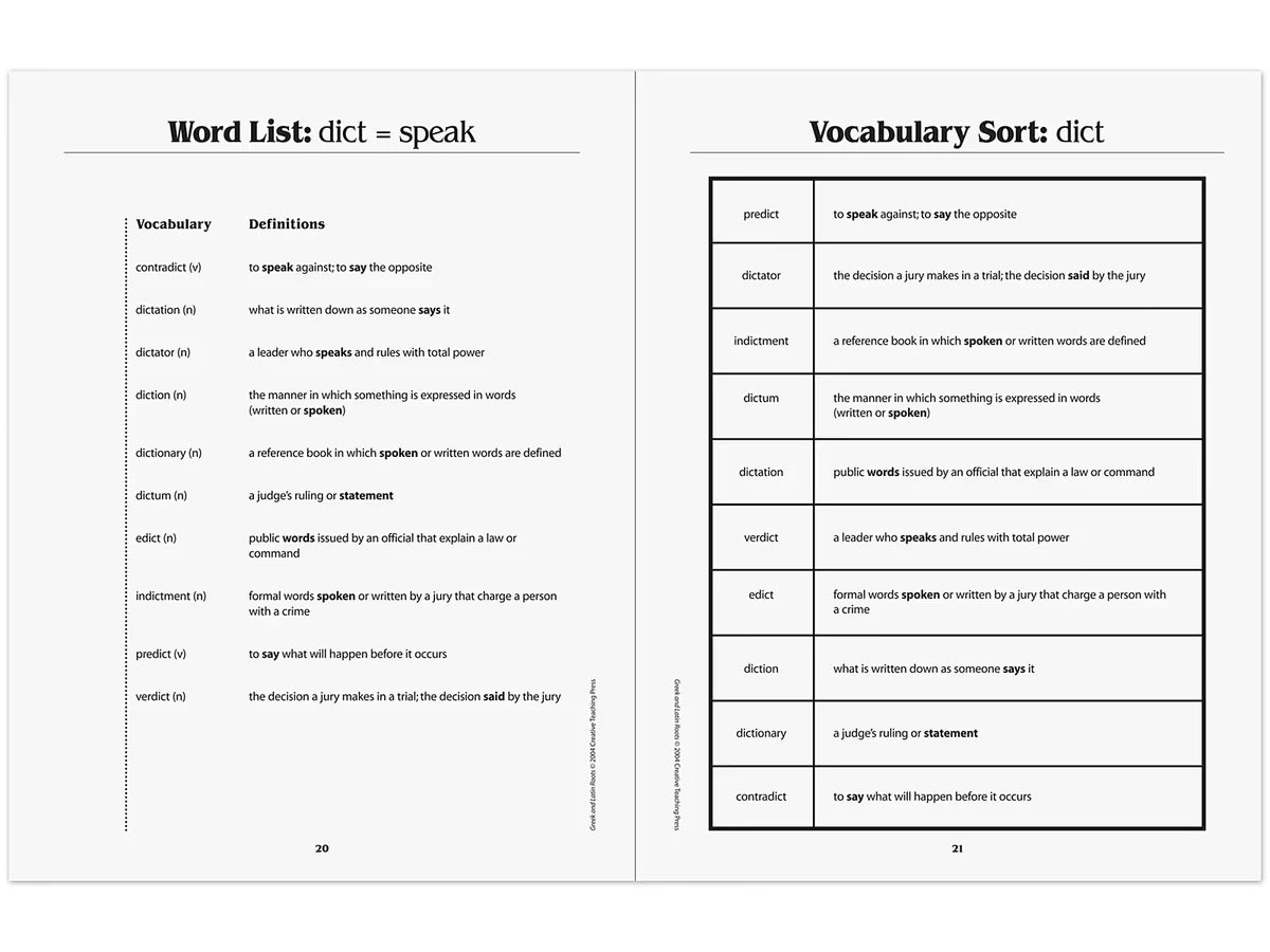 Greek & Latin Roots Workbook - US 7010