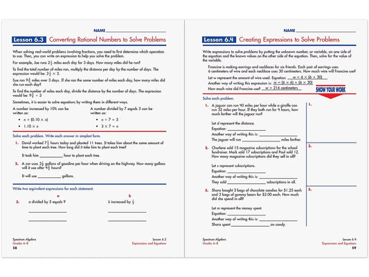 Spectrum® Algebra Workbook - US 2260