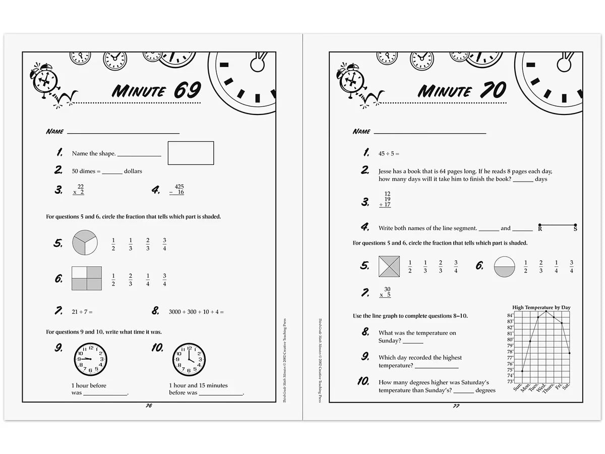 Math Minutes Workbook - Gr. 3 - US 6803