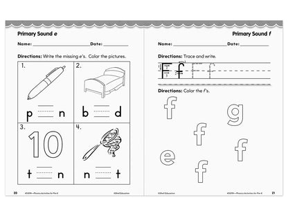 Phonics for Pre-Kindergarten Workbook - US 2650
