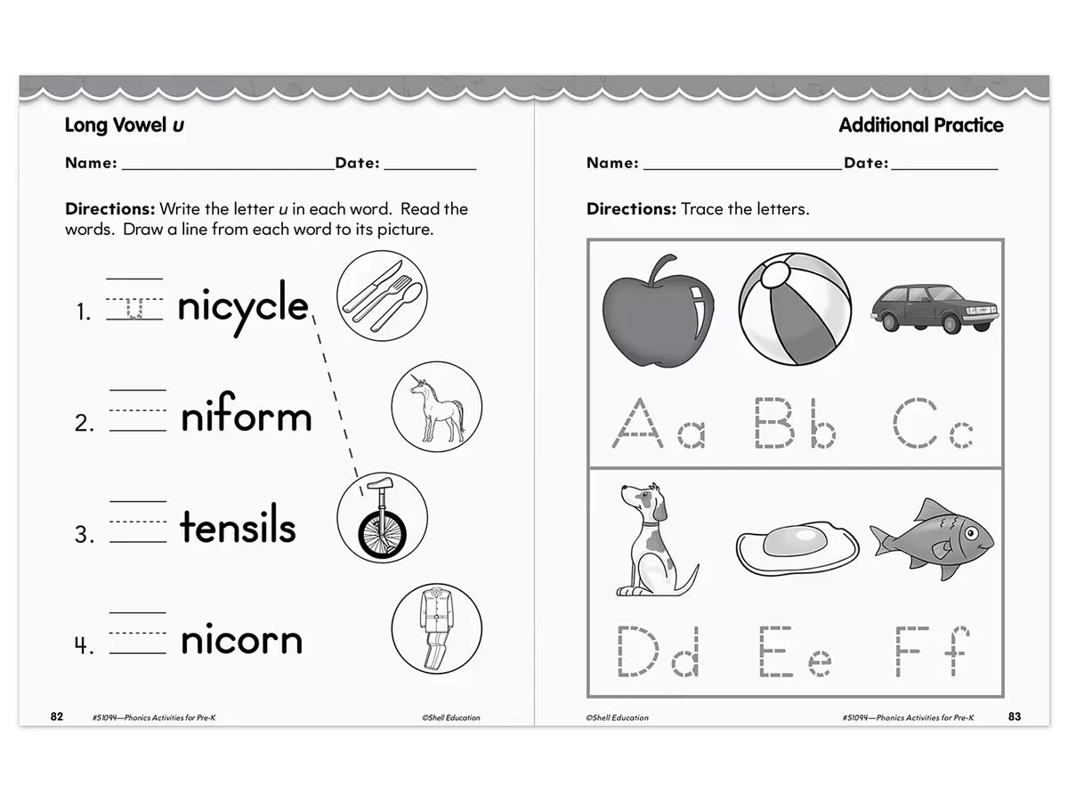 Phonics for Pre-Kindergarten Workbook - US 2650