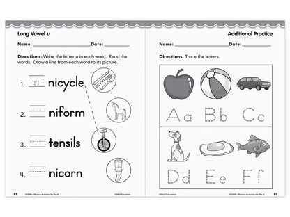 Phonics for Pre-Kindergarten Workbook - US 2650