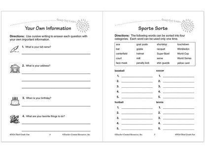 Third-Grade Fun Workbook - US 7012