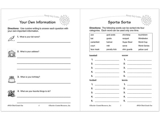 Third-Grade Fun Workbook - US 7012