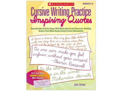 Cursive Writing Practice with Inspiring Quotes Workbook - US 9045