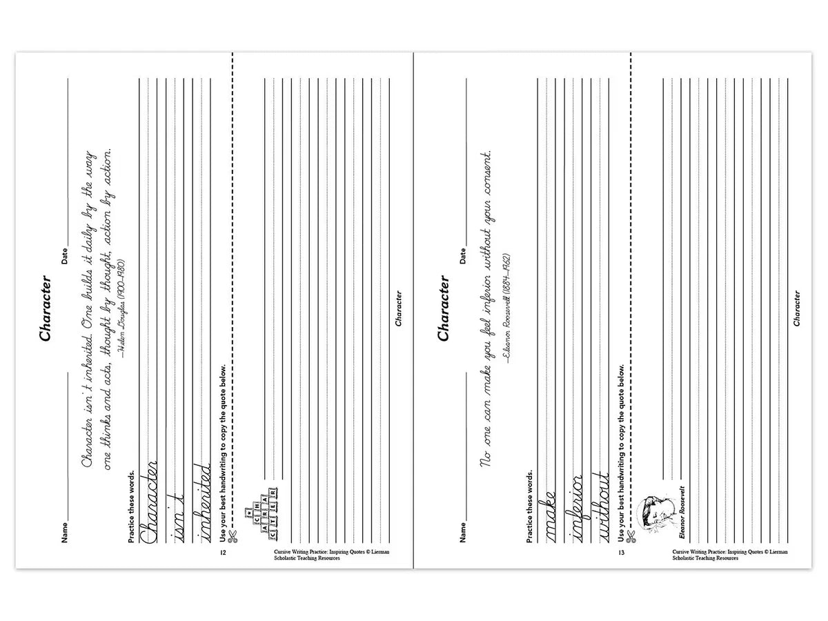 Cursive Writing Practice with Inspiring Quotes Workbook - US 9045