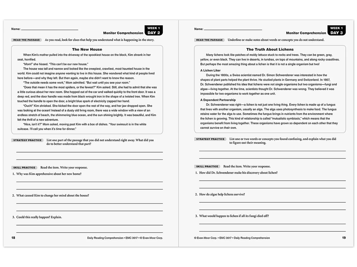 Daily Reading Comprehension Activities Workbook - Gr. 7 - US 6117