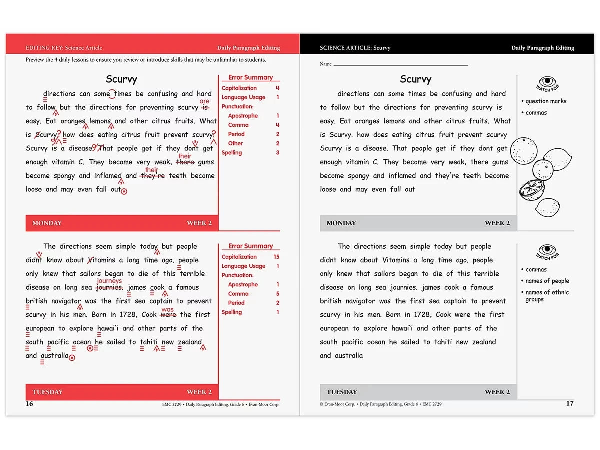 Daily Paragraph Editing Workbook - Gr. 6 - US 8407