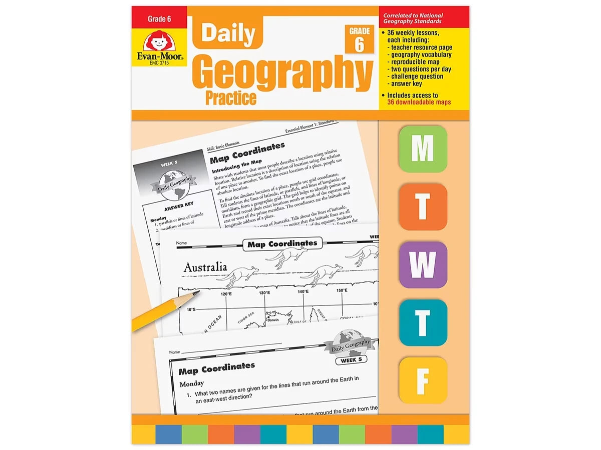 Daily Geography Practice Workbook - Gr. 6 - US 5063