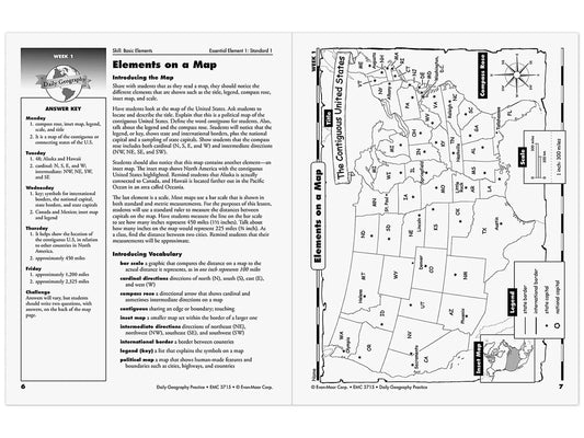 Daily Geography Practice Workbook - Gr. 6 - US 5063