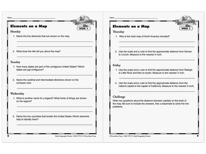 Daily Geography Practice Workbook - Gr. 6 - US 5063