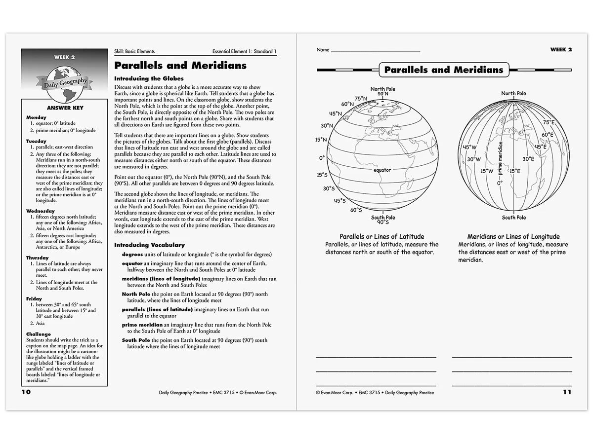 Daily Geography Practice Workbook - Gr. 6 - US 5063