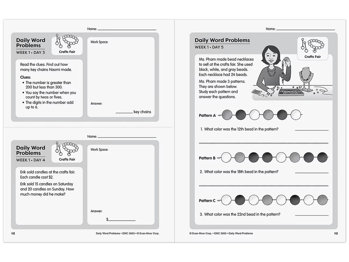 Daily Word Problems Workbook - Gr. 3 - US 4396