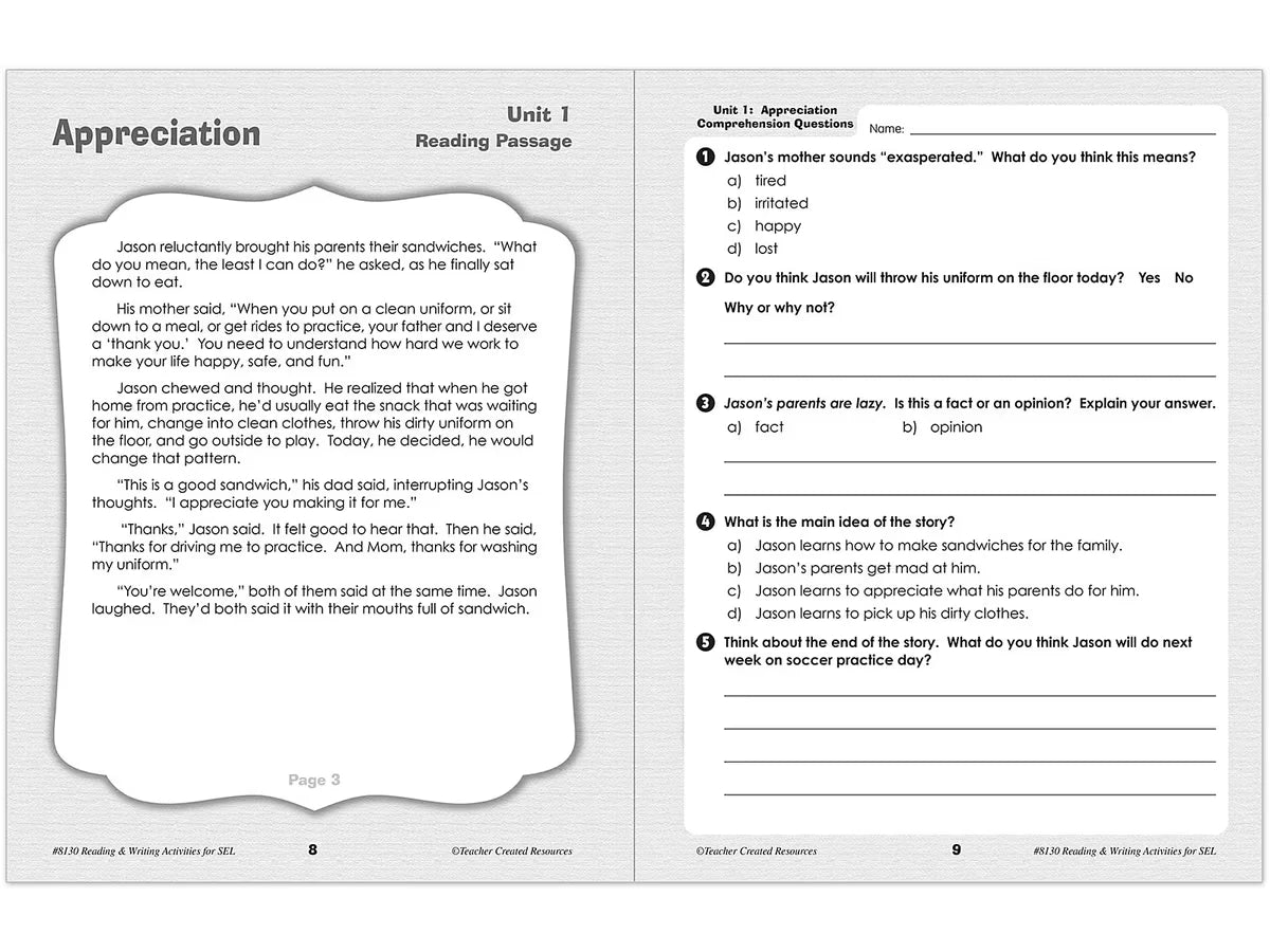 Social-Emotional Learning Workbook - Gr. 4-6 - US 7586
