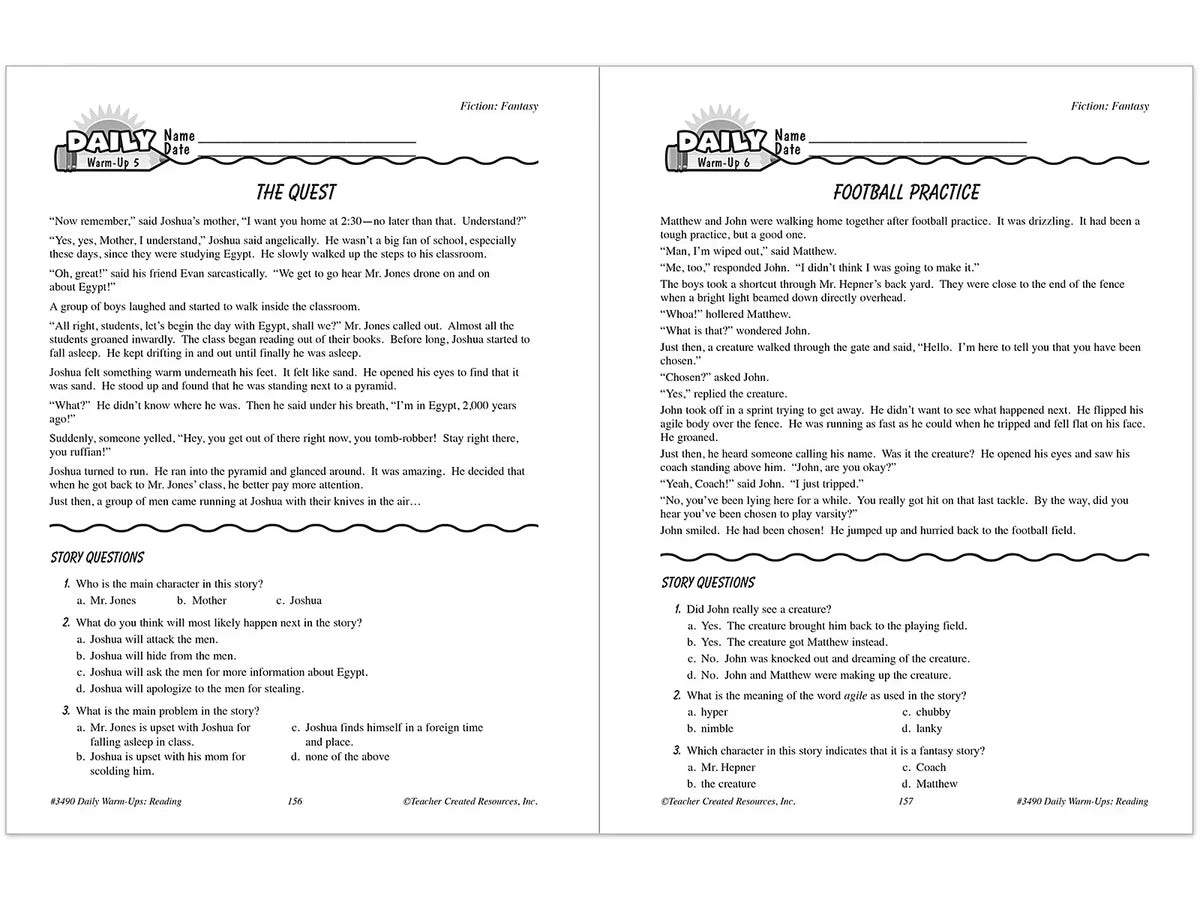 Reading Daily Warm-Ups Workbook - Gr. 4 - US 2890