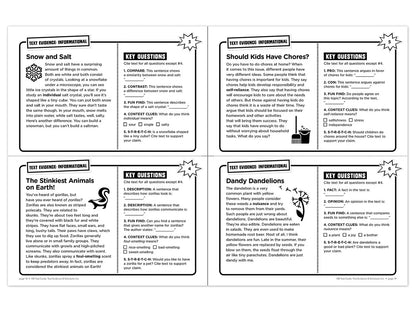 Text Evidence 100 Task Cards Workbook - US 4929