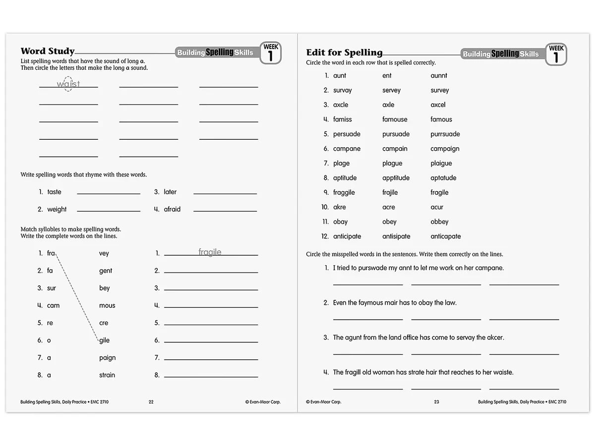 Building Spelling Skills Workbook - Gr. 6 - US 1762