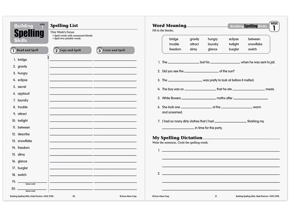 Building Spelling Skills Workbook - Gr. 4 - US 3808