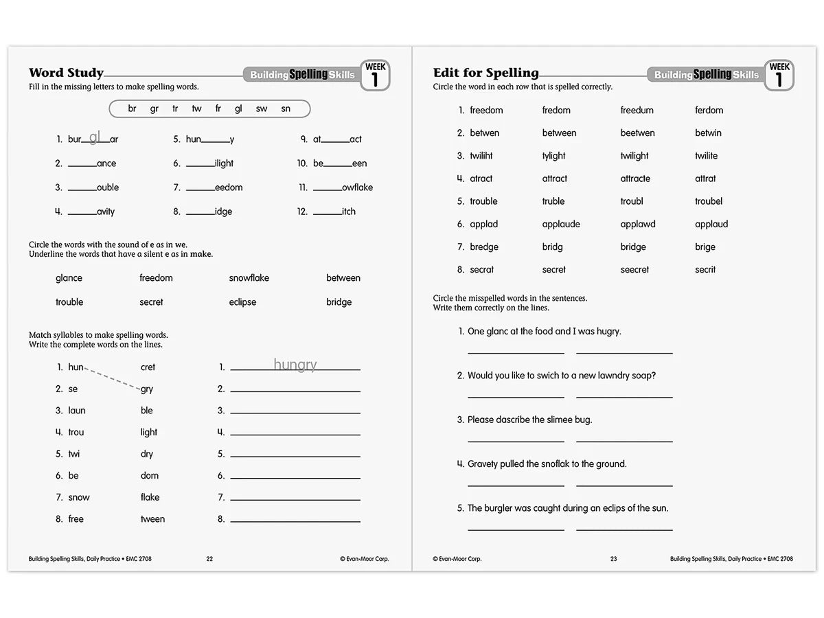 Building Spelling Skills Workbook - Gr. 4 - US 3808
