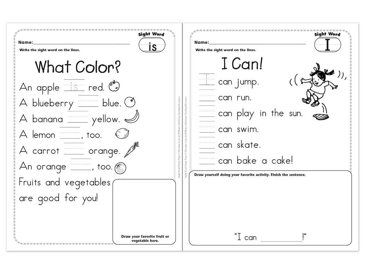 Sight-Word Poetry Workbook - US 3456