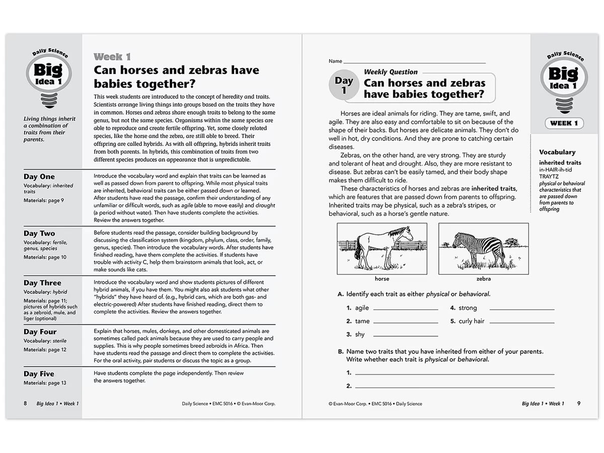 Daily Science Reproducible Activities Workbook - Gr. 6 - US 6749