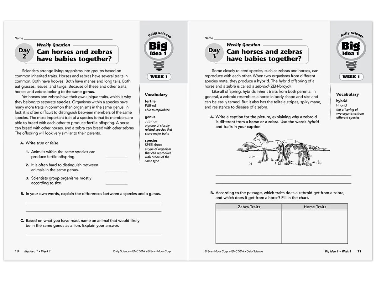 Daily Science Reproducible Activities Workbook - Gr. 6 - US 6749