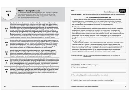 Daily Reading Comprehension Activities Workbook - Gr. 8 - US 4129
