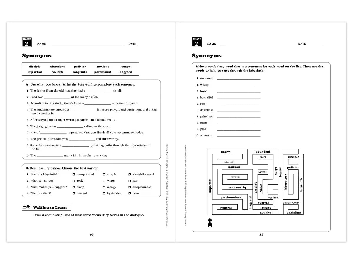 240 Words Kids Need to Know Workbook - Gr. 6 - US 4516