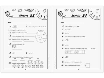 Math Minutes Workbook - Gr. 5 - US 1454