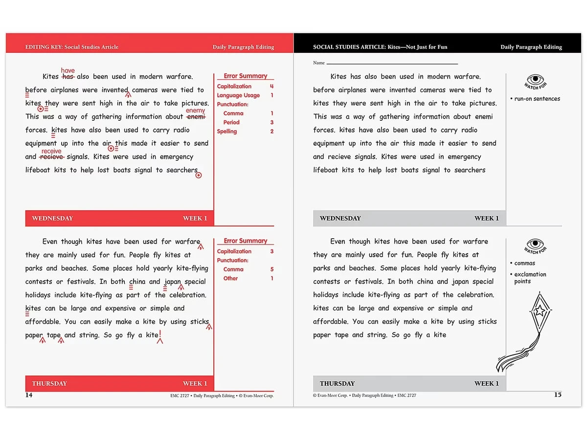 Daily Paragraph Editing Workbook - Gr. 4 - US 5043