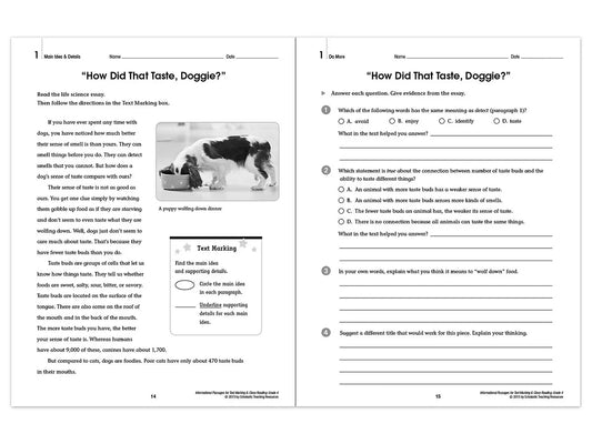 Text Marking & Close Reading Workbook - Gr. 4 - US 8589