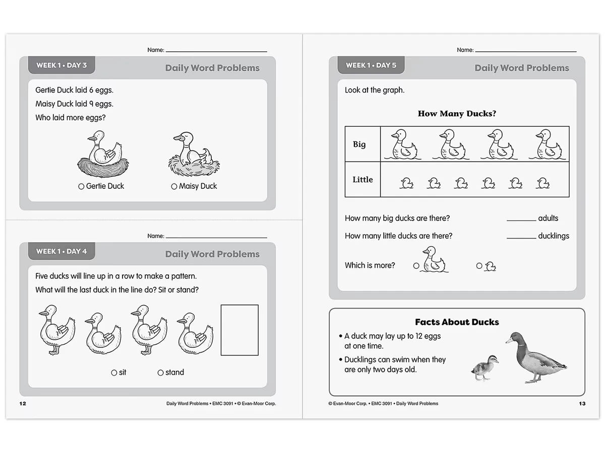 Daily Word Problems Workbook - Gr. 1 - US 4579