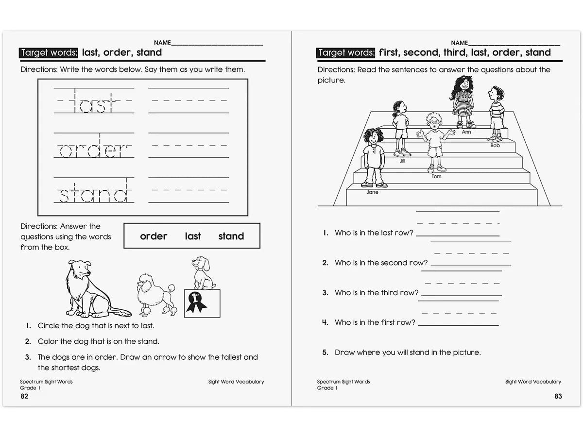 Spectrum® Sight-Words Workbook - Gr. 1 - US 4441