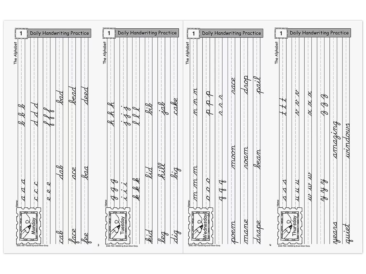 Contemporary Cursive Daily Handwriting Practice Workbook - US 7380