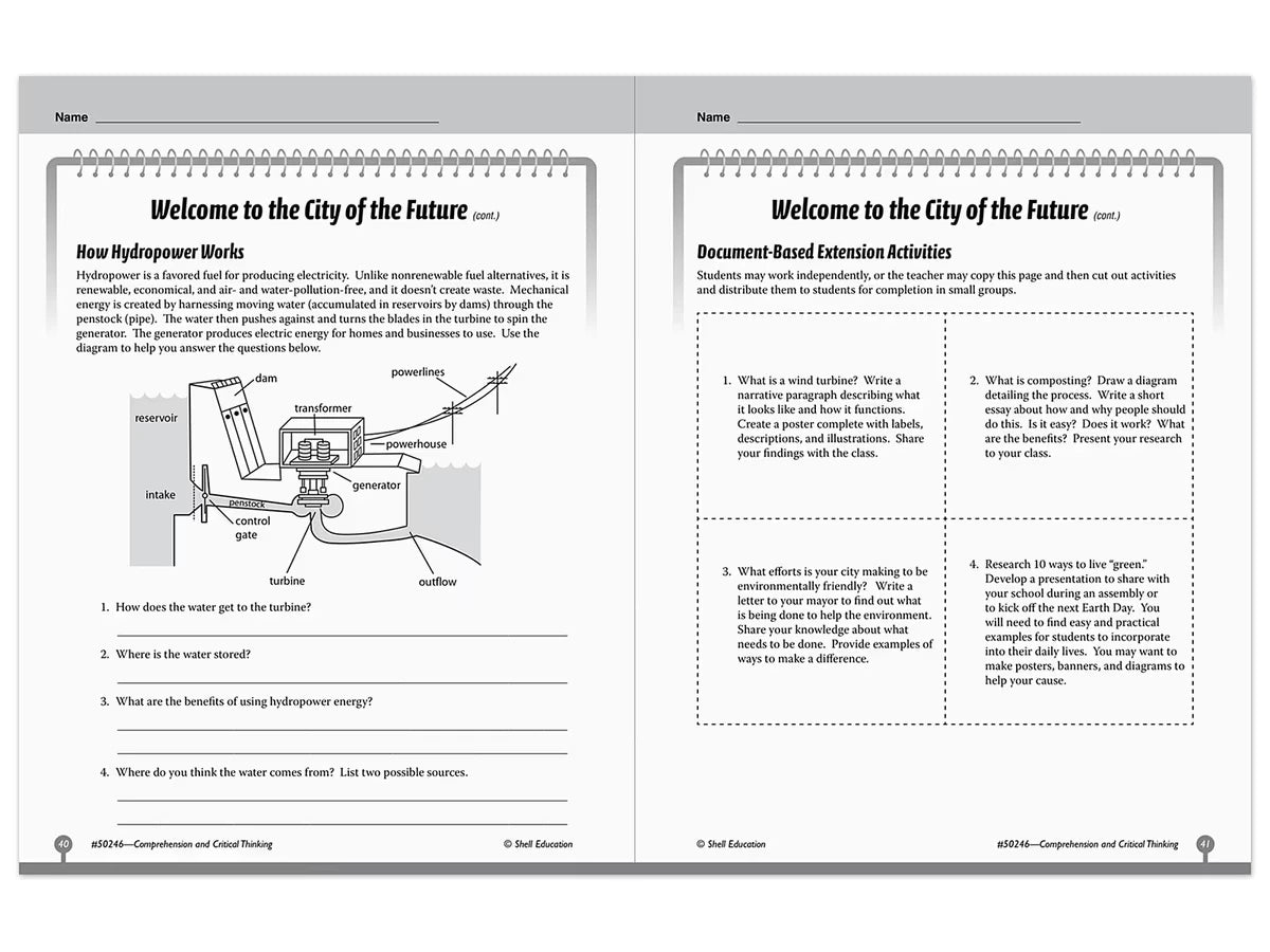 Comprehension and Critical Thinking Workbook - Gr. 6 - US 3180