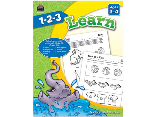 1-2-3 Learn Workbook - Preschool-Pre K - US 8295