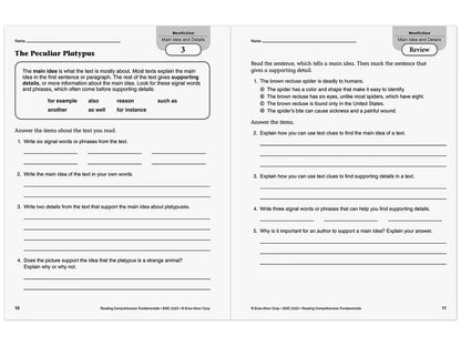Reading Comprehension Fundamentals Workbook - Gr. 3 - US 1442