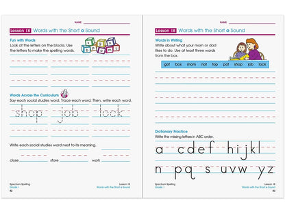 Spectrum® Spelling Workbook - Gr. 1 - US 8678