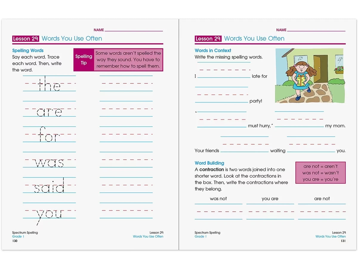Spectrum® Spelling Workbook - Gr. 1 - US 8678