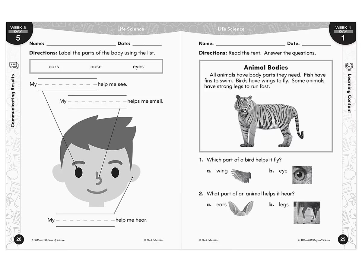 180 Days of Science Workbook - Kindergarten - US 4686