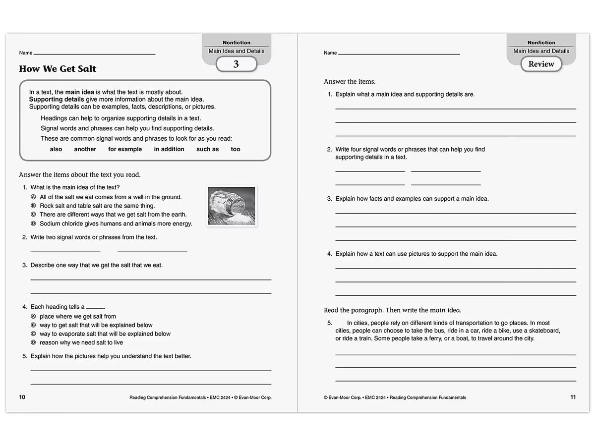 Reading Comprehension Fundamentals Workbook - Gr. 4 - US 6348