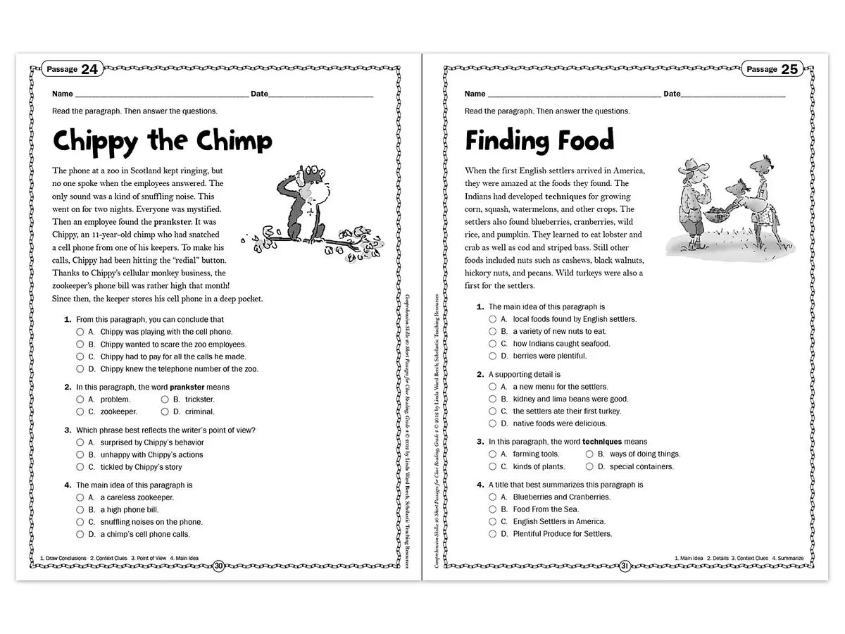 Comprehension Skills Workbook - Gr. 4 - US 8462
