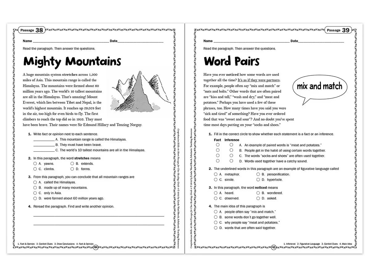 Comprehension Skills Workbook - Gr. 4 - US 8462