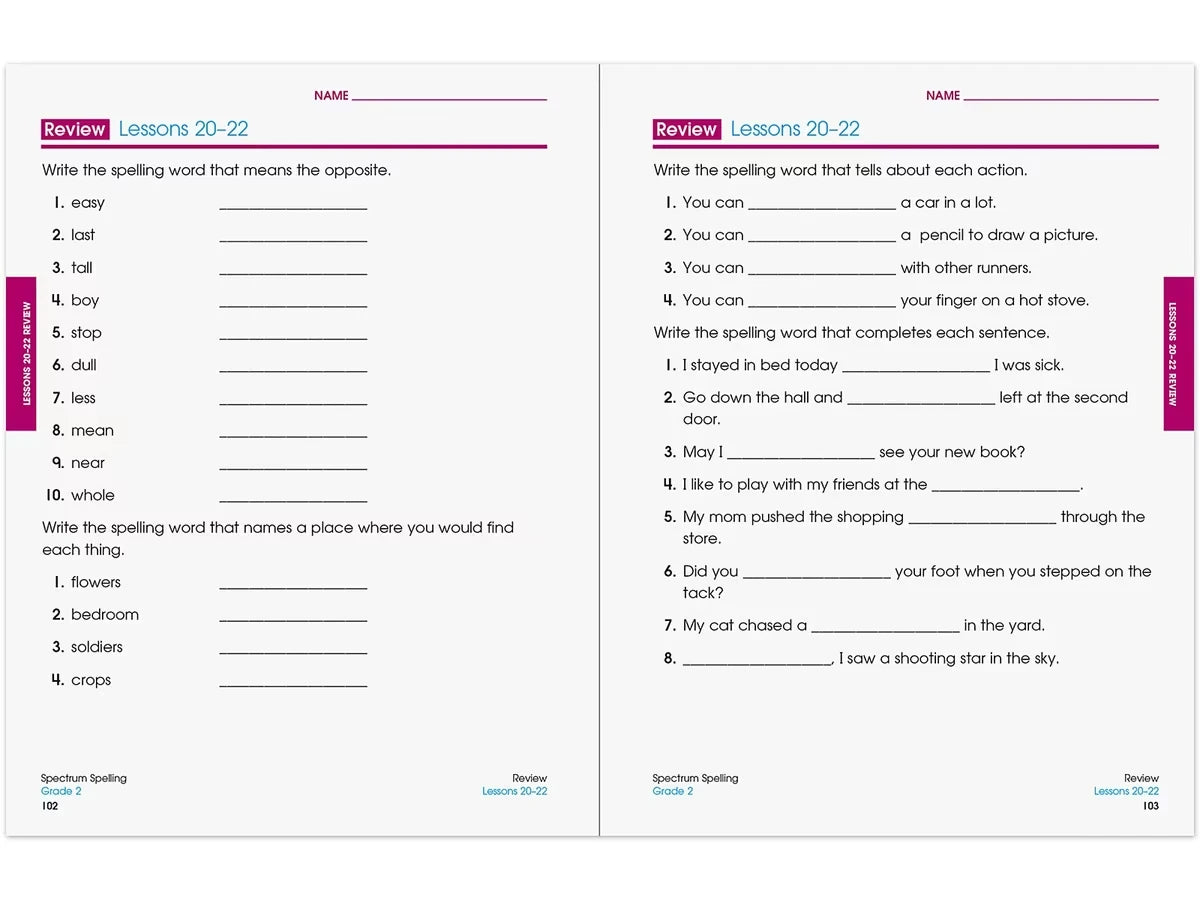 Spectrum® Spelling Workbook - Gr. 2 - US 2463