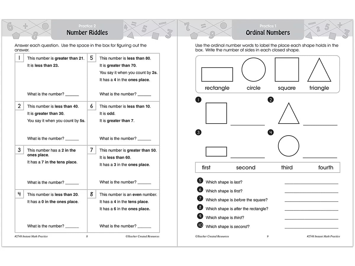 Instant Math Practice Workbook - Gr. 1 - US 2136